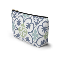 Portugal Tile Accessory Pouch w T-bottom in Blue